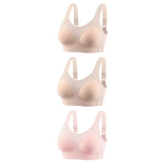 skpabo Women's Push Up Bra Comfy Breathe Bra 3Pc Non-Steel Ring Gathered Nursing Bra Anti-Glare Wipe Daily Bra for Outgoing Holiday Size 8-18