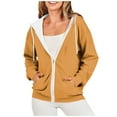thumbnail image 1 of skpabo Zip Up Hoodies for Women Plus Size Plain Solid Color Full Zip Up Hoodie Comfortable Coats Jackets Hoodie Sweatshirts Casual Long Sleeve Hooded Jackets, 1 of 7