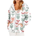 thumbnail image 1 of skpabo Zip Up Hoodies for Women Fashion Floral Print Sweatshirts Long Sleeve Hooded Pullover Top Soft Stretchable Comfortable Plus Size Outerwear with Pockets S-3XL, 1 of 6