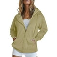 thumbnail image 1 of skpabo Zip Up Hoodies for Women Plus Size Plain Solid Color Full Zip Up Hoodie Comfortable Coats Jackets Hoodie Sweatshirts Casual Long Sleeve Hooded Jackets, 1 of 5