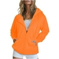 thumbnail image 1 of skpabo Zip Up Hoodies for Women Plus Size Plain Solid Color Full Zip Up Hoodie Comfortable Coats Jackets Hoodie Sweatshirts Casual Long Sleeve Hooded Jackets, 1 of 5