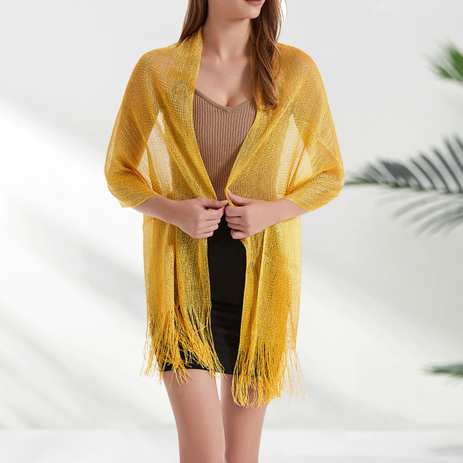 skpblutn Wraps For Women Shawl Rayon Scarf Gold And Silver Silk Flat Scarf Thin Shawl Headscarf