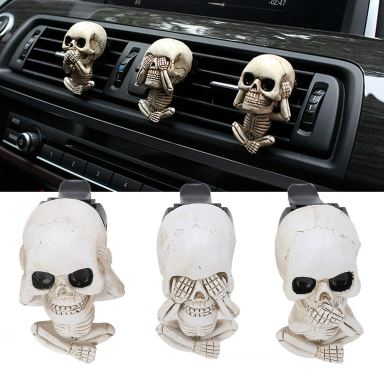 skull car air freshener, car interior accessories car exhaust port car and  air conditioner exhaust port smell air freshener, Halloween car decoration  office home decoration gift 