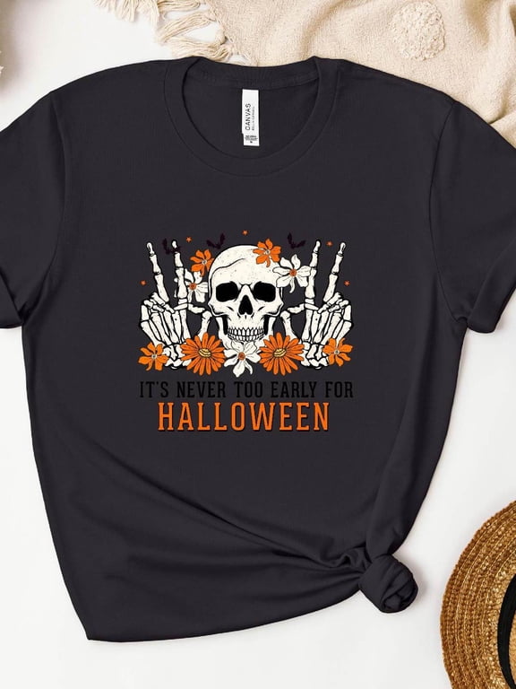 skull for halloween t shirt for halloween goth for halloween t shirt slightly homme streetwear designer clothes fashion unisex casual comfortable stretched versati