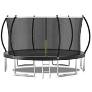 SkyBound 14FT Pumpkin Trampoline with 5 Legs, Safety Net Enclosure for Kids and Adults, Outdoor Backyard Play Trampoline