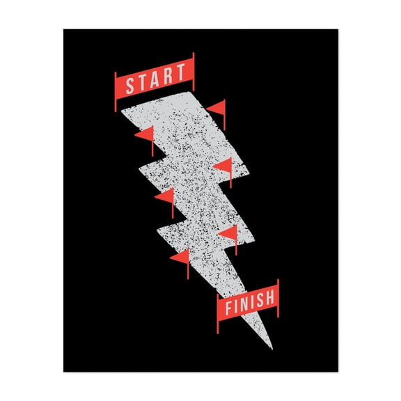 slalom - Illustration Geometric Abstract Minimalist Modern Art Typography Race Car Pop Art Unframed Wall Art Print 4 x 6 inches