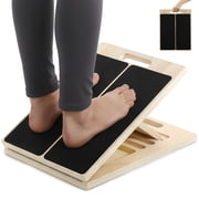5-Level Wooden Slant Board Calf Stretcher, 15.7 x 11.8 Inch Adjustable Incline Board with Anti-Slip Surface, Portable Foot Stretcher for Calf Muscles, Knees, Heel, Ankle, 455 Lbs Capacity