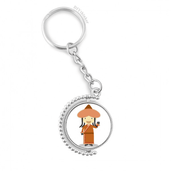 sle overcoat mongolia cartoon rotatable keyholder disc accessories chain clip