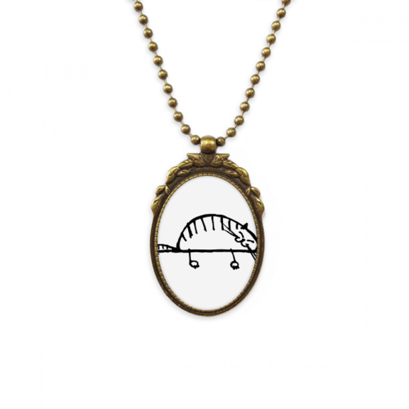 sle stripe cat lying line antique necklace vintage bead pendant keychain