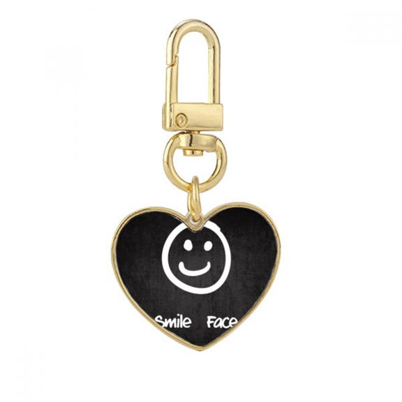 sle white cute chat fpattern gold heart keychain metal keyring holder