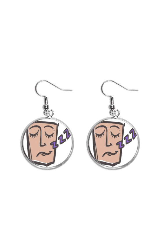 sleep fsketch happy earring dangle silver drop earring jewelry woman