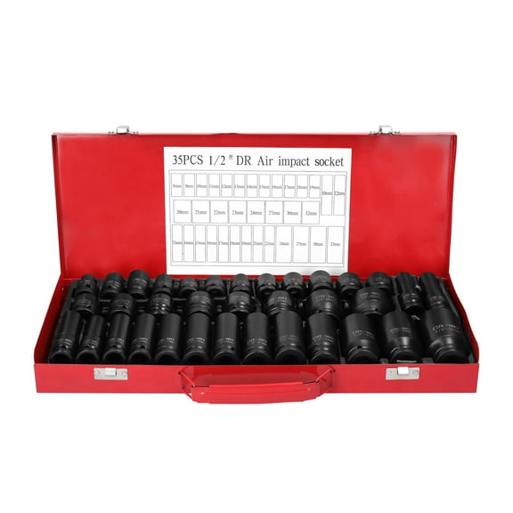 sleeve,Air Socket Set 1/2inch Drive Vanadium Pneumatic Socket Kit Socket Kit Car Socket Set 1/2inch Steel Pneumatic Socket Car Tool Kit Vanadium Steel Pneumatic 12.5mm Air Socket Dsfen