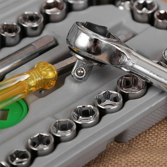sleeve,With Wrench With 40pcs Set With Wrench And Sae Combination And 3/8'' Drive Set And Sae Socket Tool Kit Socket Set With Wrench Set /4'' And 3/8'' Drive Socket Car Vehicle Buzhi