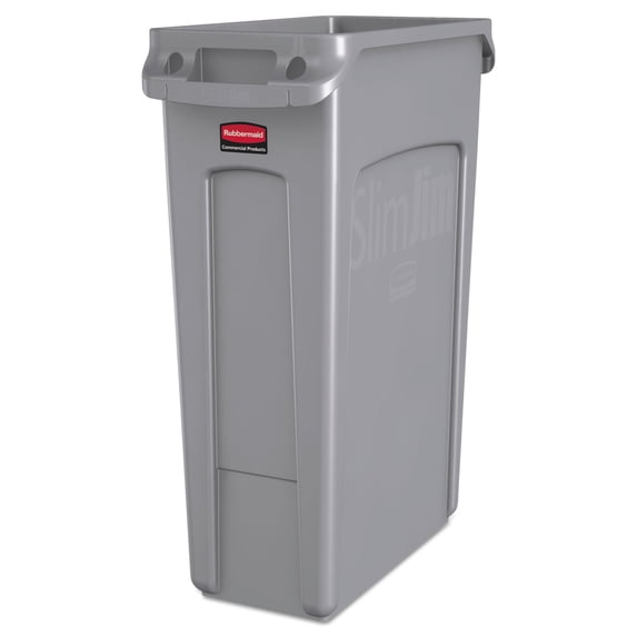slim jim with venting channels, 23 gal, plastic, gray | Bundle of 2 Each