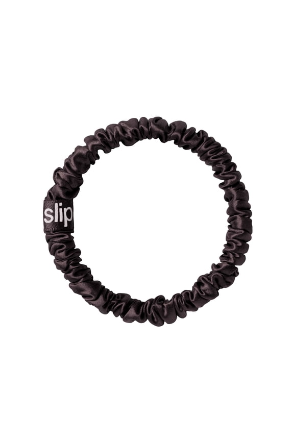 pure silk skinny scrunchie - black
