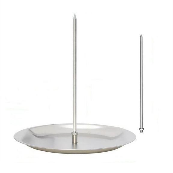 sliver Stainless Steel Vertical Skewer Set With Two Removable Spikes For Kebab And Bbq Grilling