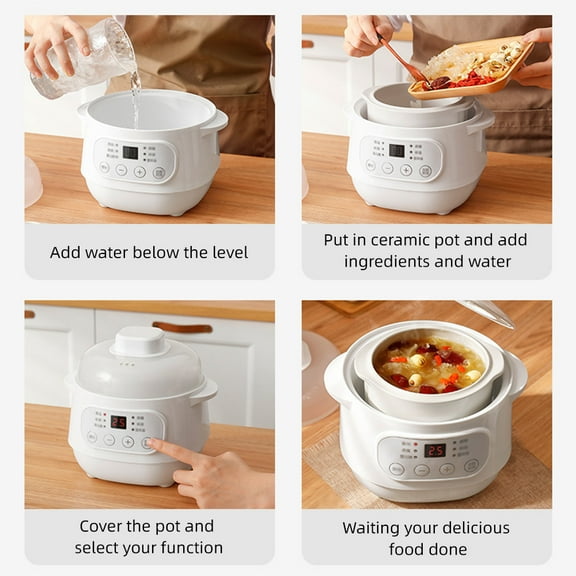 slow cooker,200w Warmer With Cooker 1 Quart Cooker 1-3 Person Pot 24h And Slow Cooker 1 With Ceramic Pot Quart 200w Warmer 24h And Cooker Ceramic Pot 24h And Cooker 1-3 1 Quart 200w
