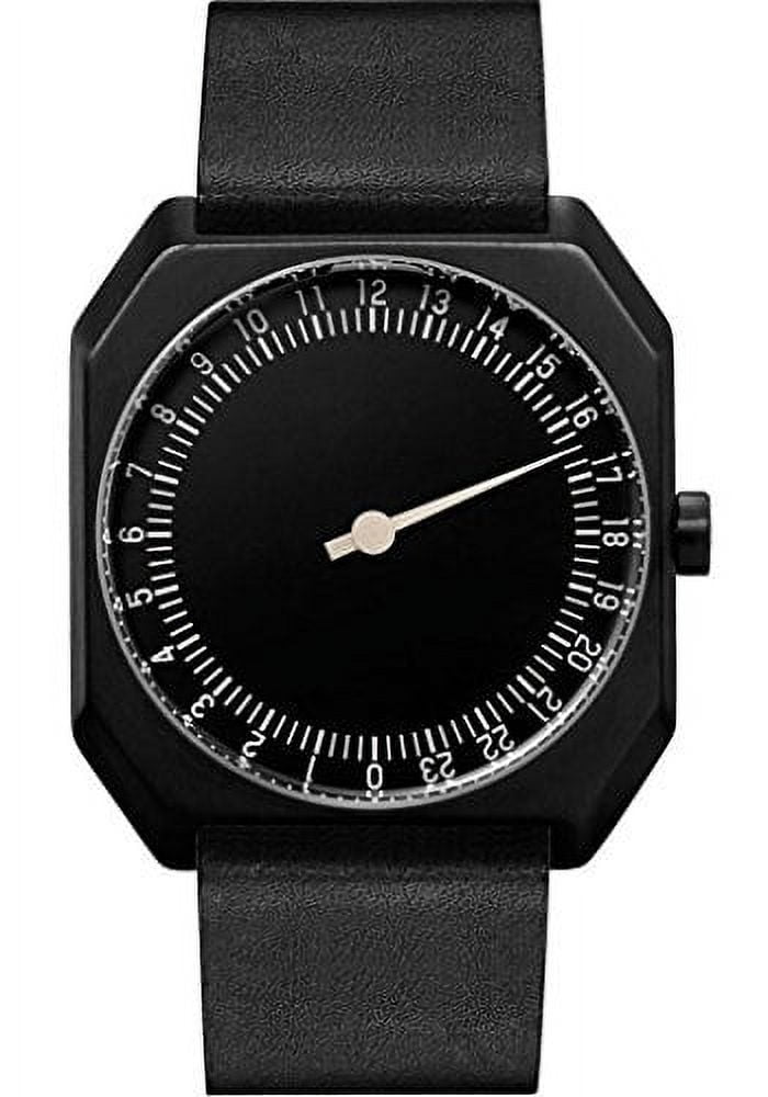 slow jo 24 swiss made one hand 24 hour watch black with black