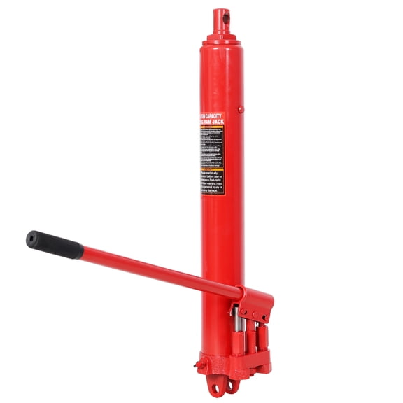 sluting Hydraulic Long Ram Jack 8 Ton Dual Piston Pump Clevis Base Red 25.5 Inch Heavy Duty 16000 lb Capacity for Engine Hoists, Shop Cranes & Garage Lifting