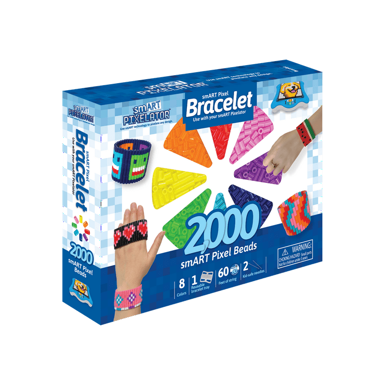 smART Pixelator Bracelet Maker 2000 Multicolor Beads 8 Colors