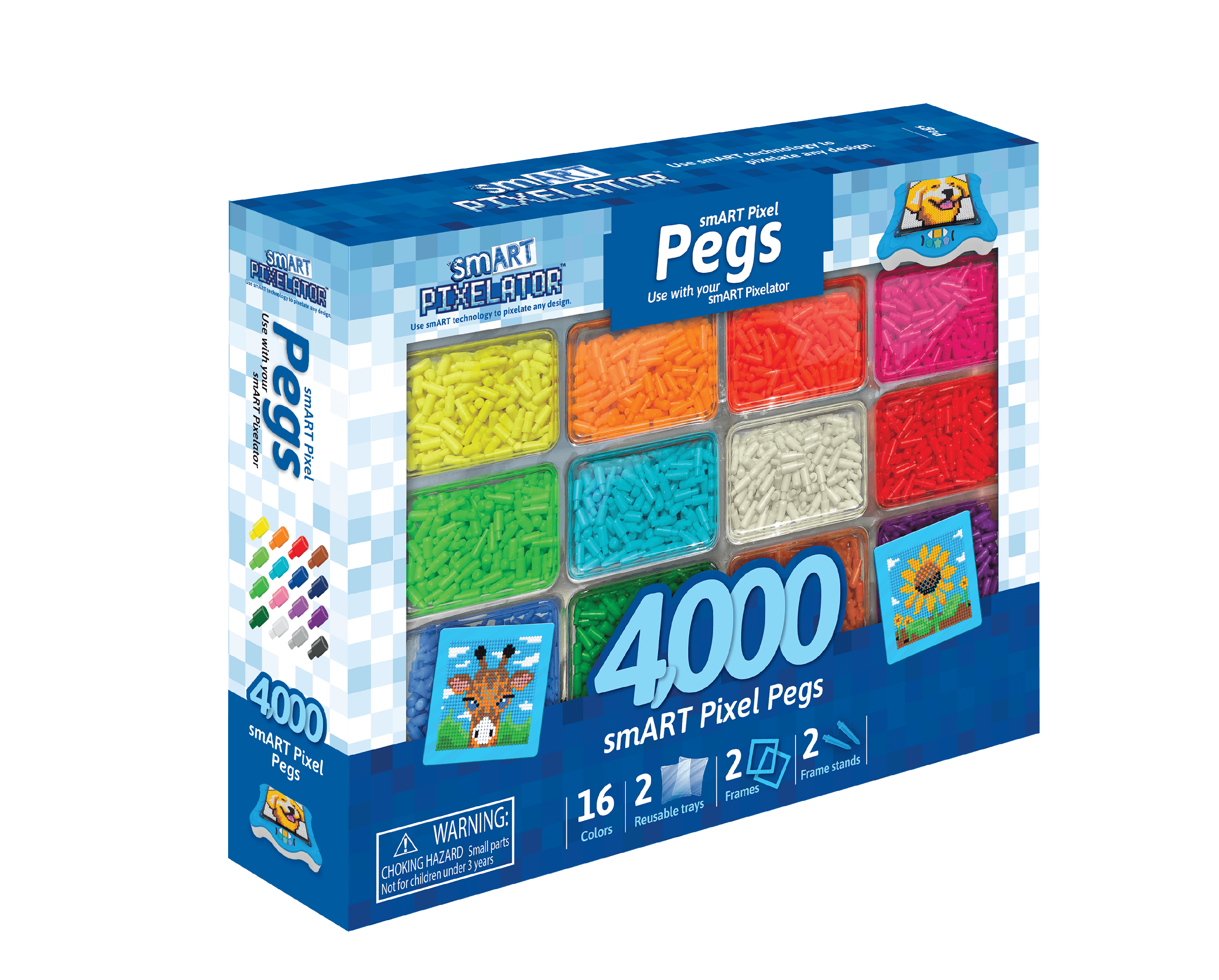 smART Pixelator Large Peg Set, 4000 Pieces, 16 Colors