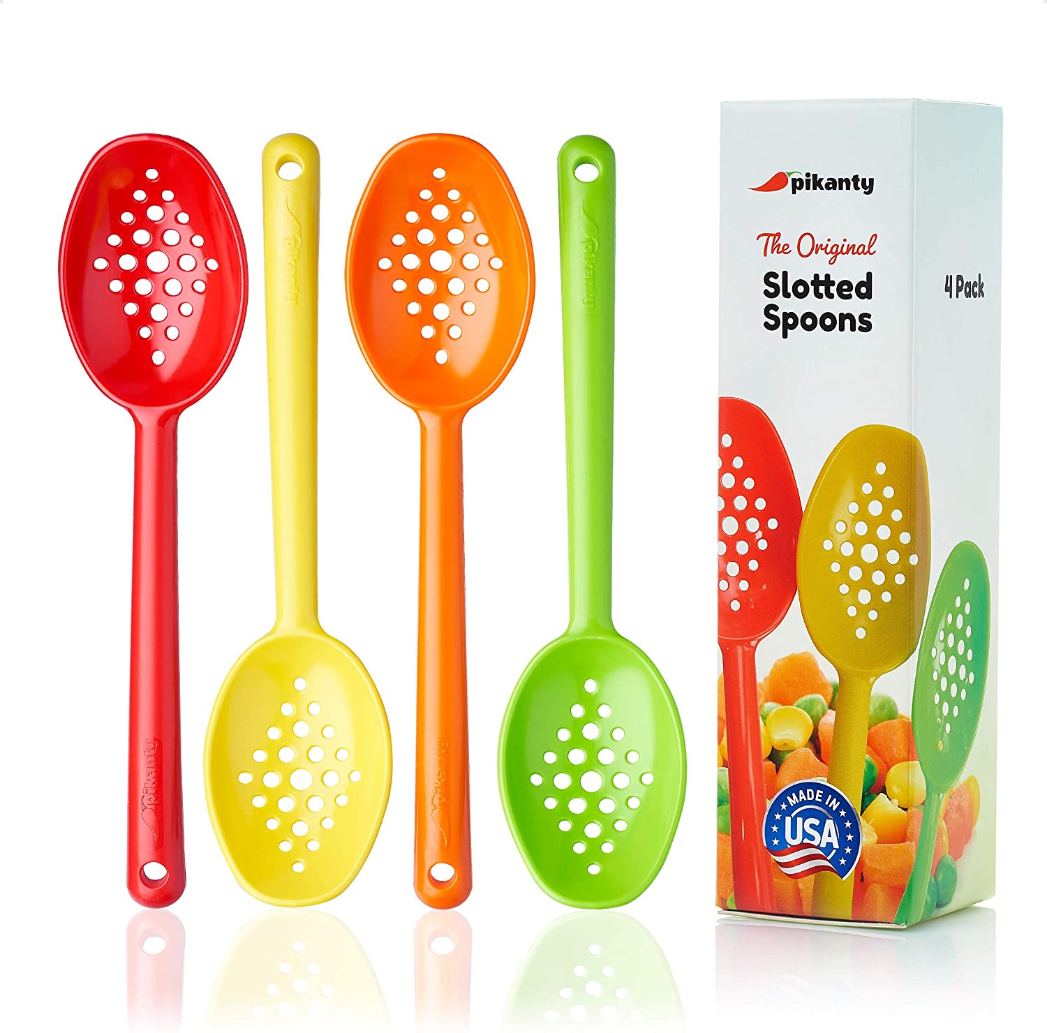 small 7-inch slotted serving spoons (pack of 4) - perfect for olives ...