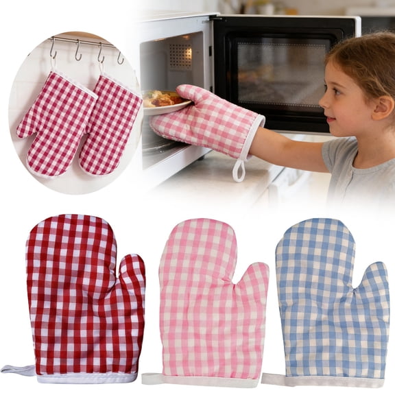 small Oven Mitts Heat Resistant, Oven Mitt for Kitchen Cooking Baking Microwave,Heat Resistant Kitchen Gloves for Little Chefs Red 1Pcs
