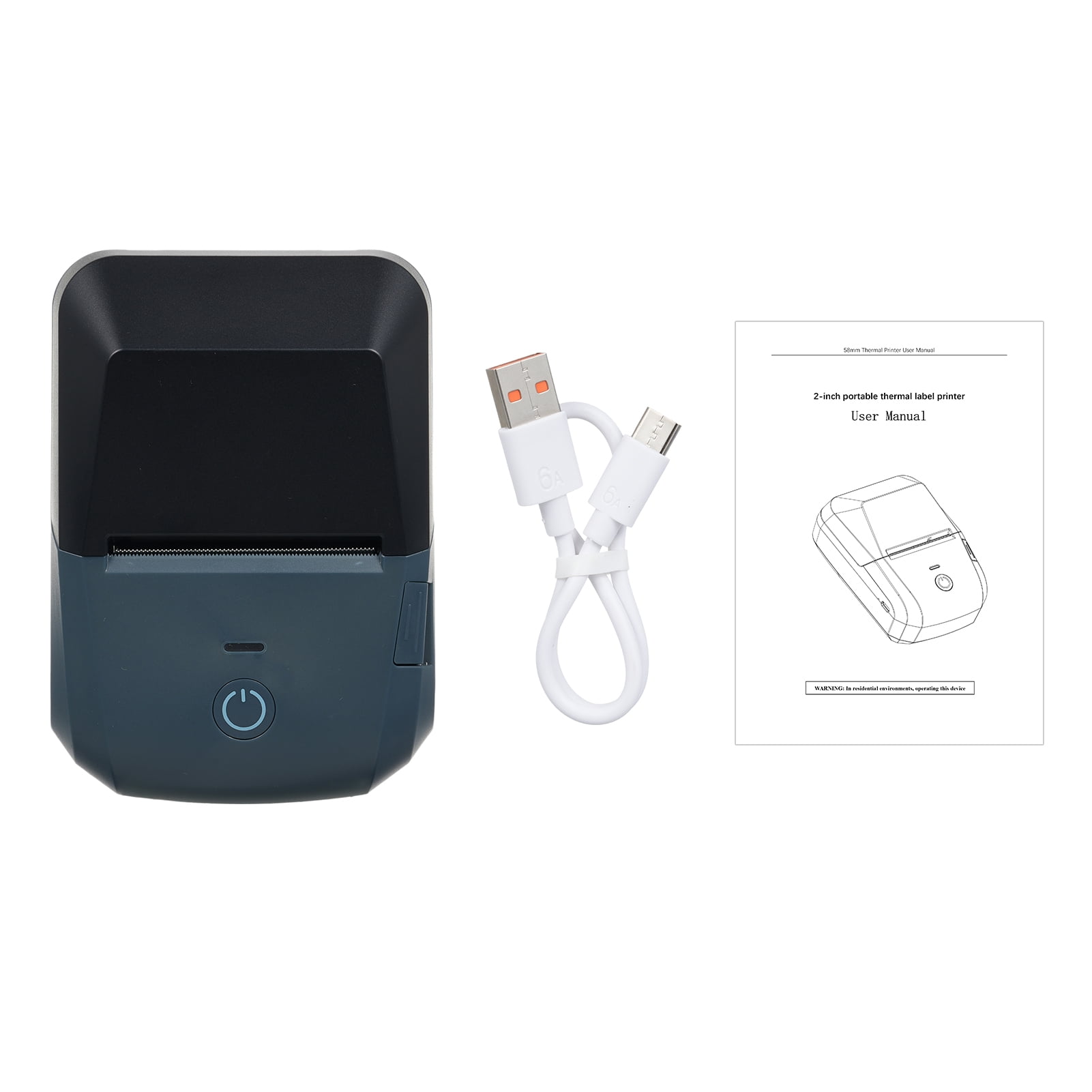 small printer Bt Portable Receipt Printer 58mm Mini Thermal Label Maker Wireless BT USB Connection 203dpi Mobile Printer with 2 Inch Thermal Paper Roll Compatible with /iOS System for