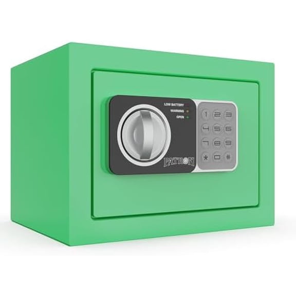 small safe box with key,mini safe for money,small coin safes for home with code,little jewelry lock box for kids,Wall or Cabinet Safe for personal items,0.236 Cubic Feet Green