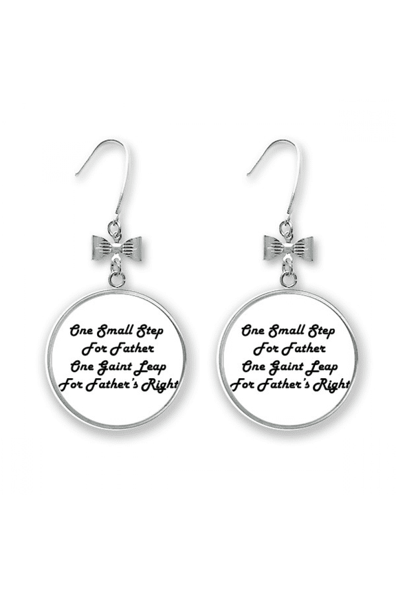 small step giant festival quote bow earrings drop stud pierced hook