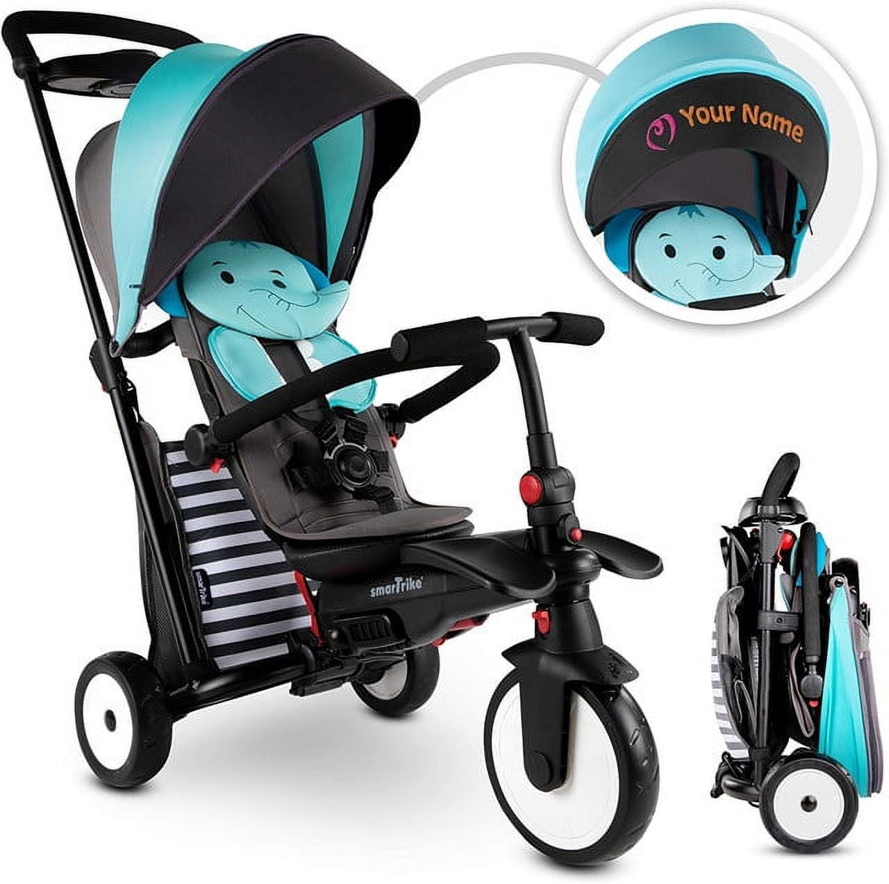 Tricycle de poussette pliante personnalisé, bleu Tunisia Ubuy