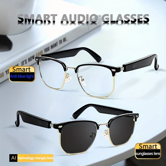 smart Glasses for Music & Calls, iphone/ Compatible, Unisex for Sports Office Home, Perfect Holiday Gift