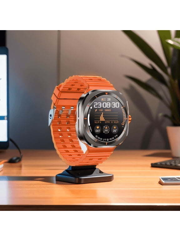 smart Watch with SIM Card, Wireless Calling & Charging, Big Screen Fitness Tracker, 100 Modes, Voice Assistant, 2 Straps, Customizable Watch Faces
