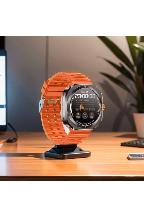 smart Watch with SIM Card, Wireless Calling & Charging, Big Screen Fitness Tracker, 100 Modes, Voice Assistant, 2 Straps, Customizable Watch Faces