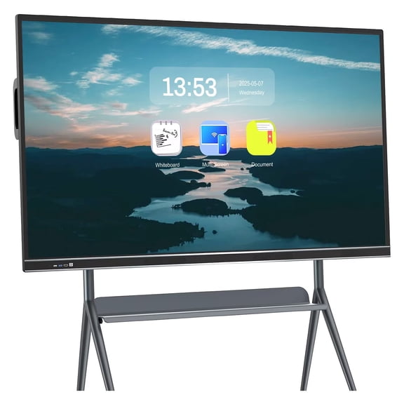 OmninexHub smart board for classroom, 4K Uhd 75''Digital Electronic Calendar, Dual System Cloud Sharing Performance Interactive Whiteboard for Meetings and Presentations