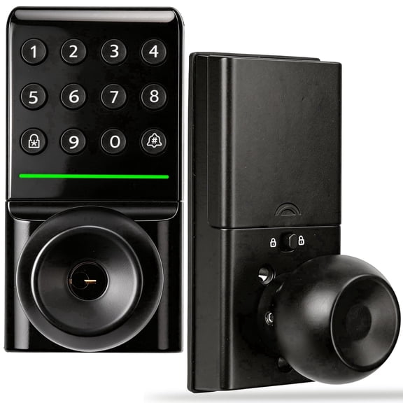 Door Lock,Blacksmith Electronic Door Lock with Knob Handle,Keypad Smart Door Lock for Home,Black