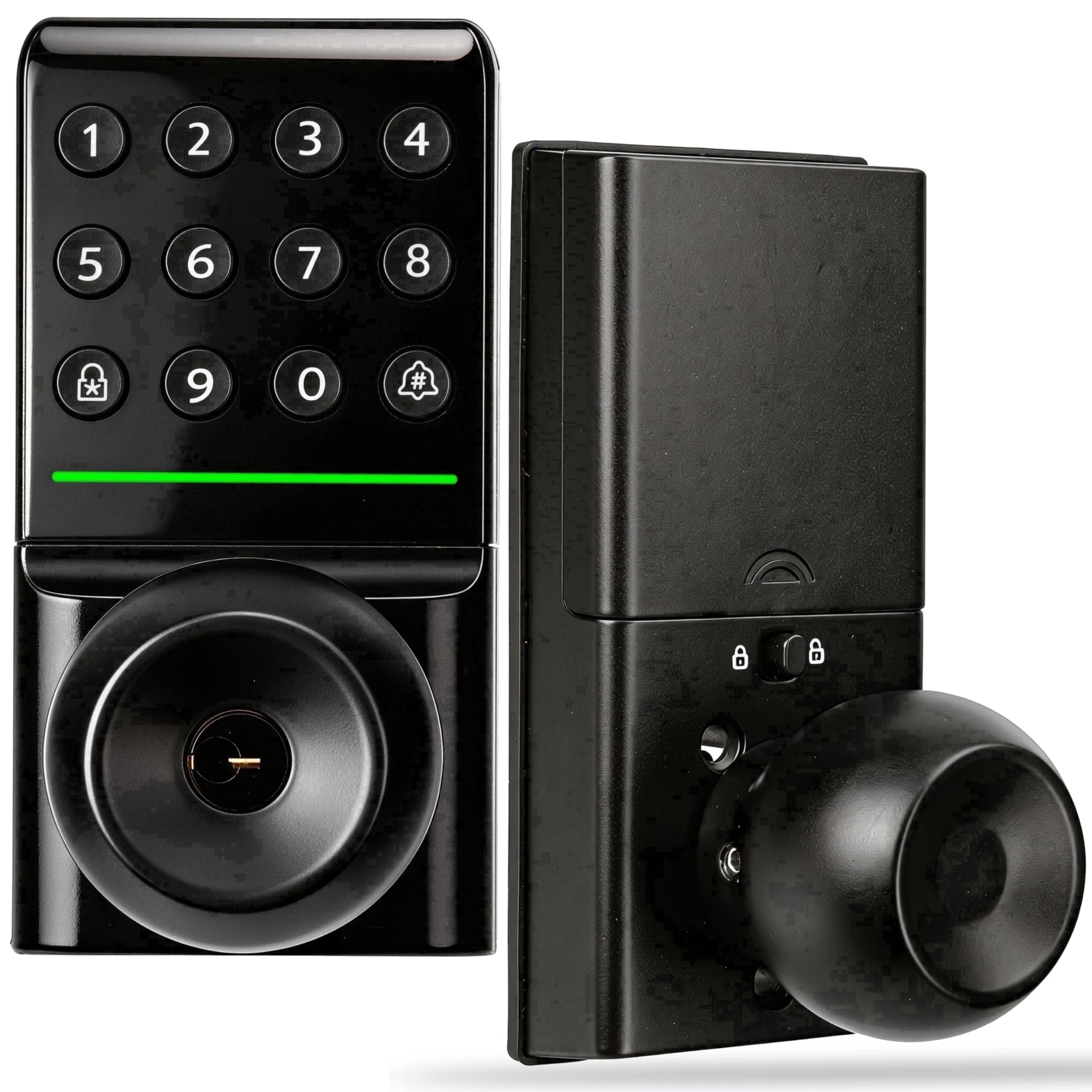 Door Lock,Blacksmith Electronic Door Lock with Knob Handle,Keypad Smart Door Lock for Home,Black