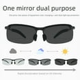 thumbnail image 1 of smart photosensitive color-changing polarized sunglasses day and night driving men's and women's sunglasses-Black+Grey, 1 of 5