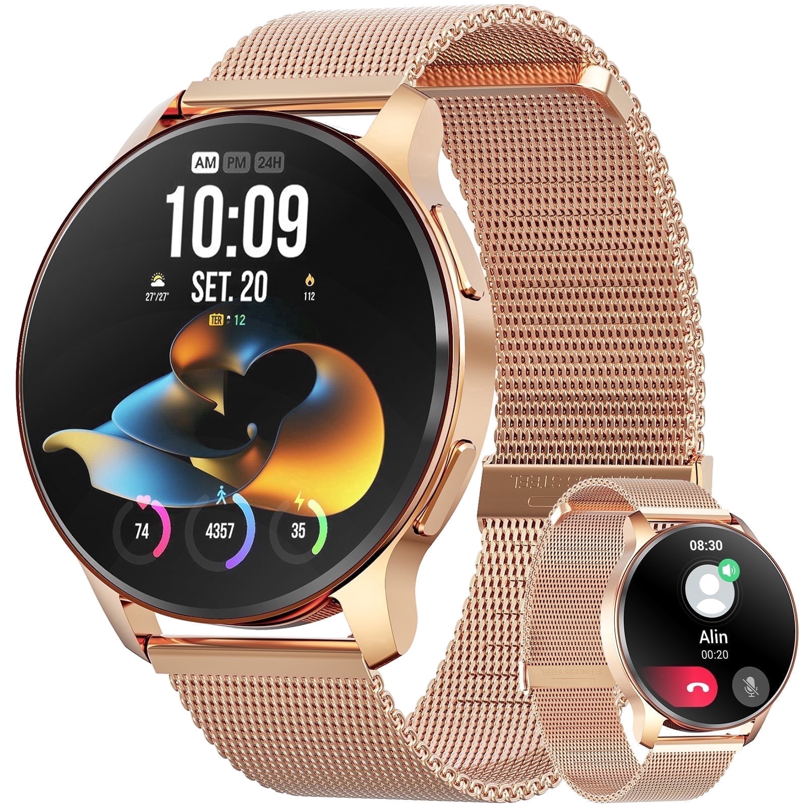 smart watch for Women, Compatible with Android and iPhone Devices, Featuring Fitness Tracker, 1.85-inch Smartwatch Gift, Answer/Make Calls/120 Sports Modes, IP68 Water-Resistant Fitness Watch (Pink)