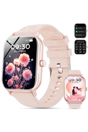 Smart Watch for Women Men, fits for Android and IPhone Devices, Fitness Tracker/pedometer, 1.85-inch smartwatch Gift, Answer/Make Calls/120 Sports Modes, IP68 Water-Resistant Fitness Watch (Pink)