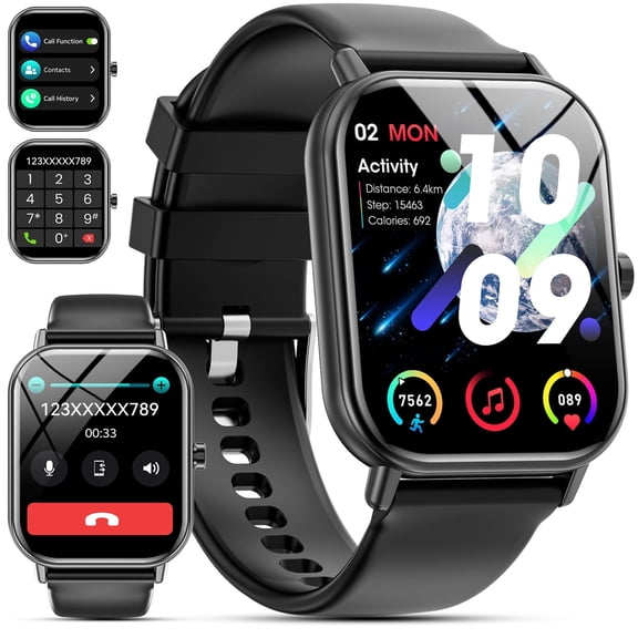 smart watch for Women, Compatible with Android and iPhone Devices, Featuring Fitness Tracker, 1.85-inch Smartwatch Gift, Answer/Make Calls/120 Sports Modes, IP68 Water-Resistant Fitness Watch (Black)