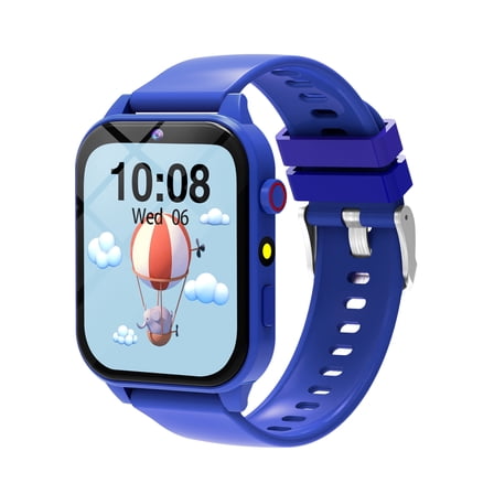 smart watch for kids with 18 classic games, camera, pedometer, alarm clock, and timer on the touch screen, suitable for boys and girls aged 3-12 as holiday Christmas gifts(blue