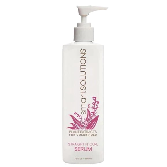 smartSOLUTIONS Straight N' Curl Serum 12 oz, | Smooths & Straightens | Curves & Curls | Paraben-Free | Plant-based