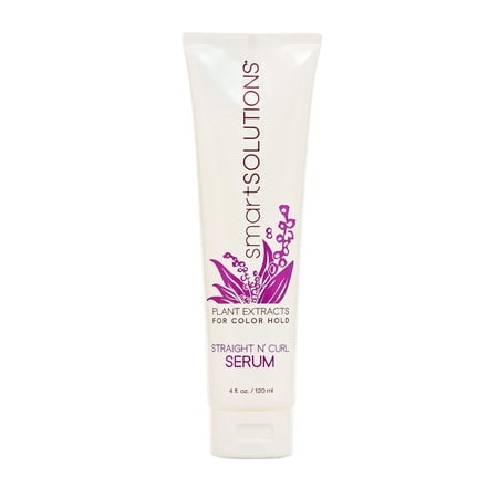 smartSOLUTIONS Straight N' Curl Serum 4 oz, | Smooths & Straightens | Curves & Curls | Paraben-Free | Plant-based