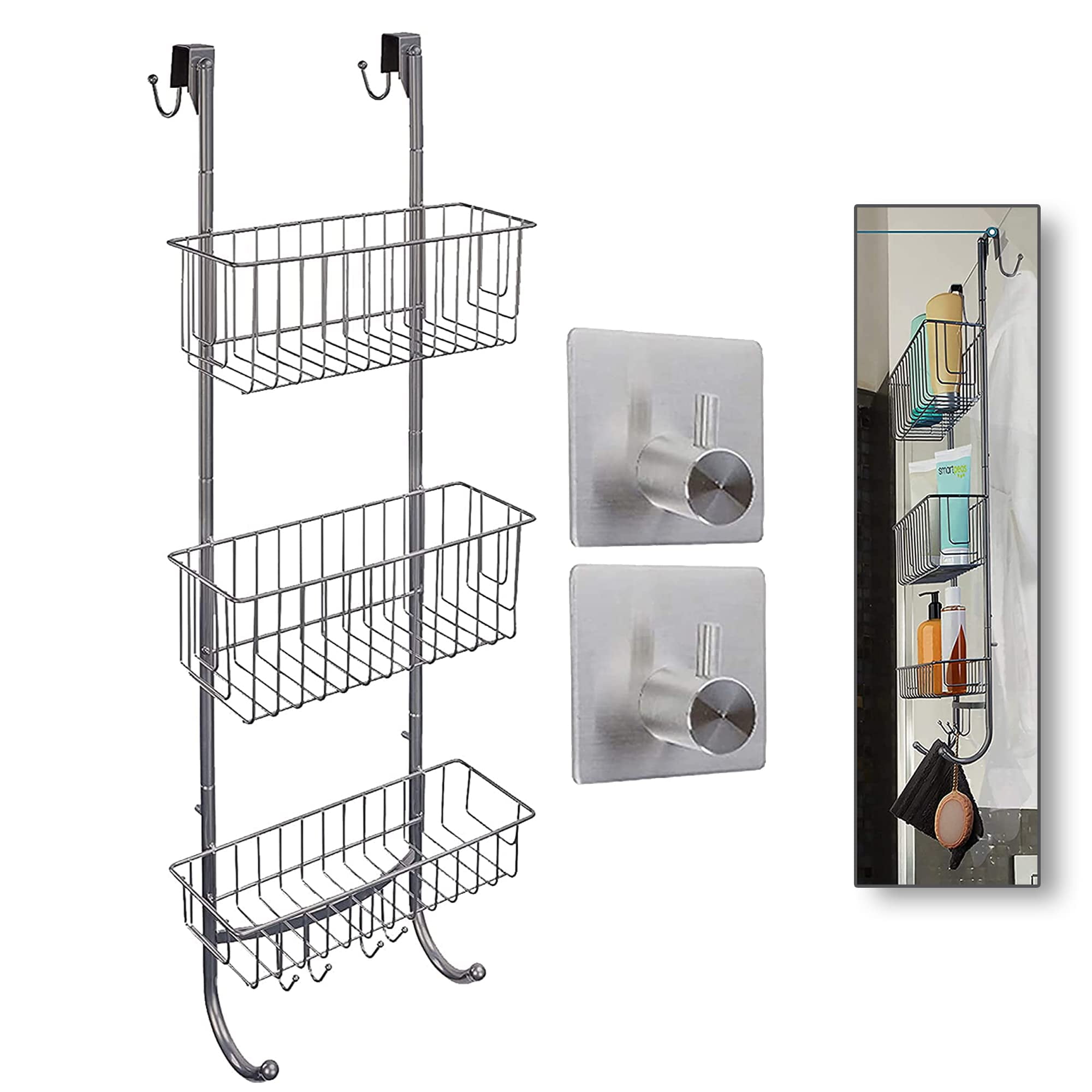 smartpeas Chrome Hanging Shower Shelf - 3 Levels, 34x12x4.5