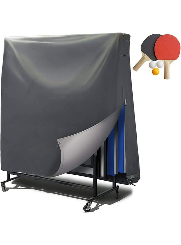 smartpeas Cool Grey Ping Pong Table Cover - Waterproof & Weatherproof PVC Coating - 185*165*70cm Size
