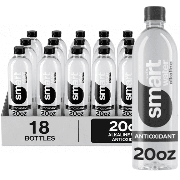 smartwater Alkaline with Antioxidant Water, 20 fl oz Bottles, 18 Pack