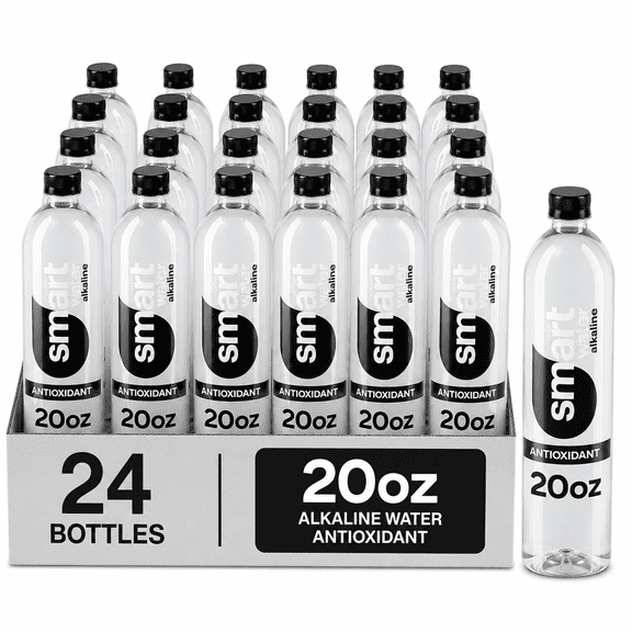 smartwater Alkaline with Antioxidant Water, 20 fl oz Bottles, 24 Pack