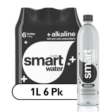 smartwater alkaline with antioxidant ionized electrolyte vapor-distilled water bottles, 1L, 6 pack