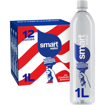 smartwater Vapor Distilled Water Bottles, 33.8 fl oz, 12 Pack